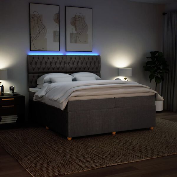 vidaXL Box spring postel s matrac&iacute; taupe 200x200 cm textil