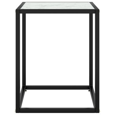 vidaXL Konferenční stolek černý s bílým mramorovým sklem 40x40x50 cm