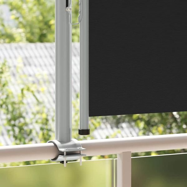 vidaXL Zatahovací boční markýza / zástěna na terasu 80 x 300 cm černá