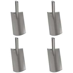 vidaXL Hlava lopaty 4 pcs Stř&iacute;brn&aacute; 43 x 17 cm Pr&aacute;&scaron;kově lakovan&aacute; ocel