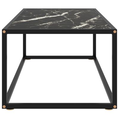 vidaXL Konferenční stolek černý s černým mramorovým sklem 100x50x35cm