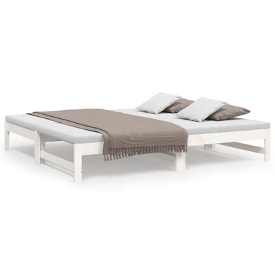 vidaXL Výsuvná postel bílá 2x (90 x 190) cm masivní borovice