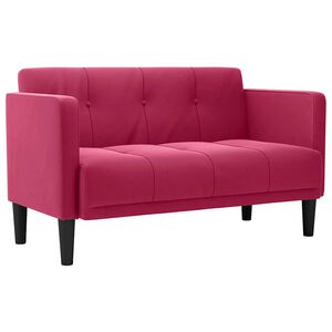 vidaXL Loveseat Sofa vínová 111 cm samet