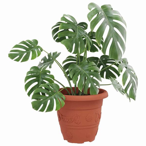 vidaXL Kulat&yacute; květin&aacute;č 6 pcs Cihlově červen&aacute; &Oslash; 26 x 21.5 cm Plast