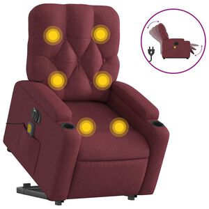 vidaXL Elektrick&eacute; zvedac&iacute; mas&aacute;žn&iacute; polohovac&iacute; křeslo v&iacute;nov&eacute; textil