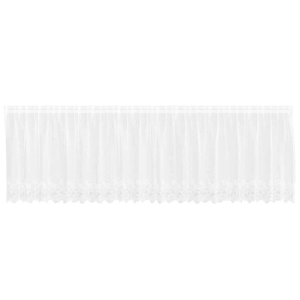 vidaXL Čipkov&yacute; Z&aacute;věs se z&aacute;clonami Květinov&yacute; B&iacute;l&aacute; 80 x 500 cm Polyester