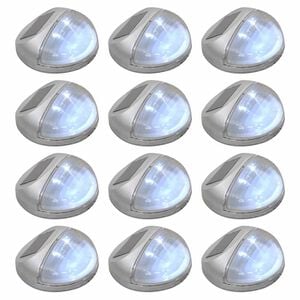 vidaXL Zahradn&iacute; n&aacute;stěnn&eacute; sol&aacute;rn&iacute; lampy LED 12 ks kulat&eacute; stř&iacute;brn&eacute;