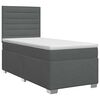 vidaXL Postel boxspring s matrac&iacute; s čelo Tmavě &scaron;ed&aacute; jednoduch&yacute; Textil