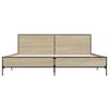 vidaXL R&aacute;m postele dub sonoma 200 x 200 cm kompozitn&iacute; dřevo a kov