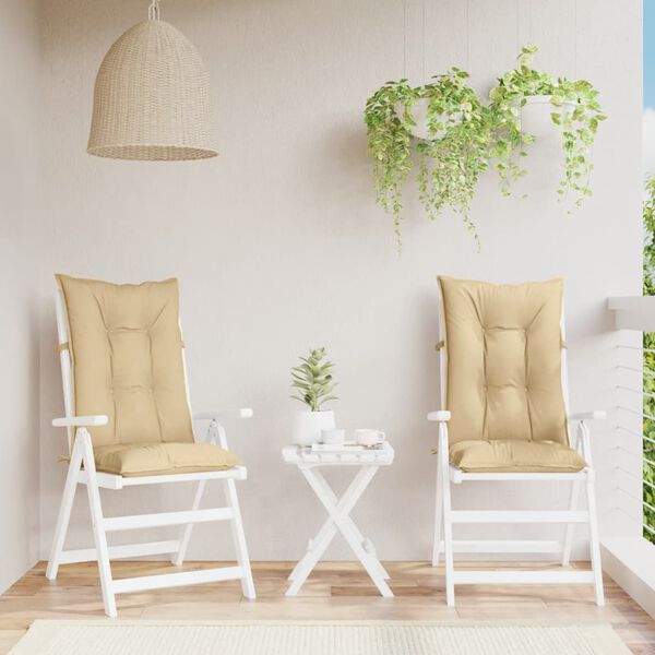 vidaXL Podu&scaron;ky na židli vysok&eacute; opěradlo 2 ks b&eacute;žov&aacute; melanž 120x50x7 cm