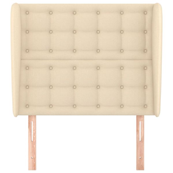 vidaXL Čelo postele typu ušák krémové 83 x 23 x 118/128 cm textil