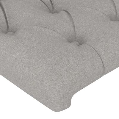 vidaXL Čelo postele typu ušák světle šedé 147x23x118/128 cm textil
