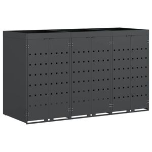 vidaXL &Uacute;ložn&yacute; box na 3 popelnice Antracit 204 x 77,5 x 121,5 cm