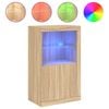 vidaXL Odkl&aacute;dac&iacute; skř&iacute;ňka s LED osvětlen&iacute;m dub sonoma kompozitn&iacute; dřevo