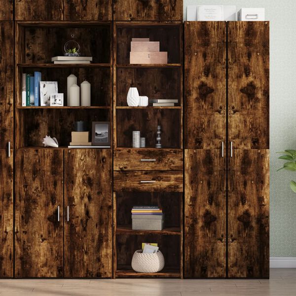 vidaXL Skř&iacute;ň highboard kouřov&yacute; dub 50 x 42,5 x 185 cm kompozitn&iacute; dřevo