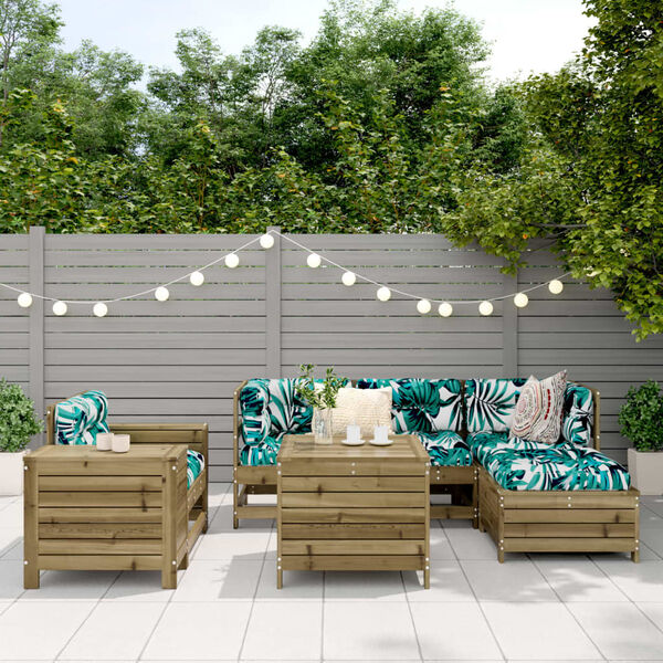 vidaXL 7d&iacute;ln&aacute; zahradn&iacute; sedac&iacute; souprava impregnovan&aacute; borovice