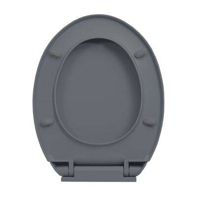 vidaXL WC sedátko s pomalým sklápěním rychloupínací šedé oválné