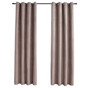 vidaXL Zatemňovac&iacute; z&aacute;věsy s kovov&yacute;mi kroužky 2 ks taupe 140 x 175 cm
