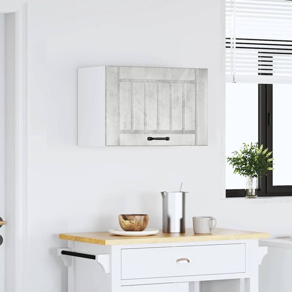 vidaXL Kuchyňsk&aacute; n&aacute;stěnn&aacute; skř&iacute;ňka "Lucca" betonově &scaron;ed&aacute; kompozit