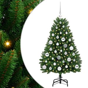 vidaXL Uměl&yacute; v&aacute;nočn&iacute; stromeček 120 cm 150 LED Tepl&aacute; b&iacute;l&aacute; PVC a ocel