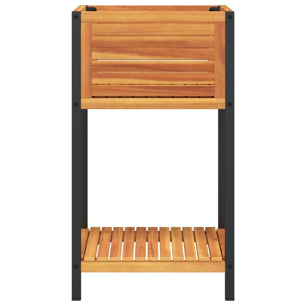 vidaXL Zahradní truhlík s policí 45 x 45 x 80 cm masivní akácie a ocel