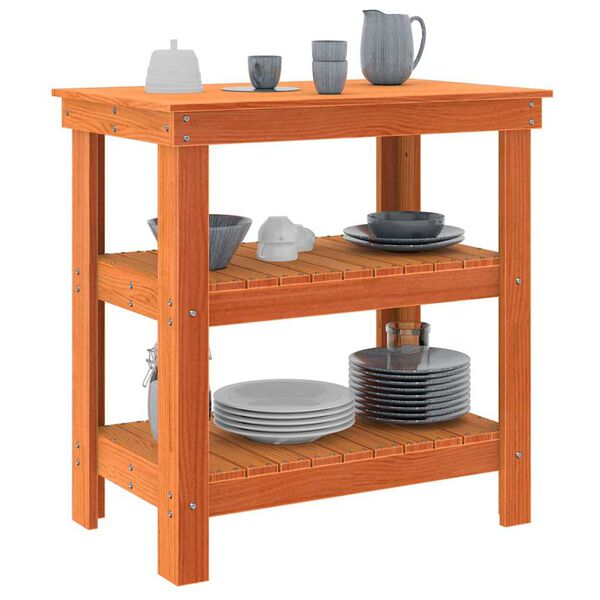 vidaXL Pracovní stůl s policí Voskově hnědá 78,5 x 50 x 80 cm