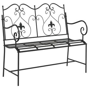 vidaXL Zahradn&iacute; lavice 2 -Seater 104 x 54 x 93 cm Ocel Čern&aacute;