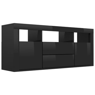vidaXL TV stolek černý s vysokým leskem 120 x 30 x 50 cm dřevotříska