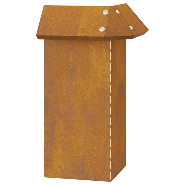 vidaXL Plaňka na &scaron;neky Rezav&aacute; 13,5 x 13,5 x 25 cm