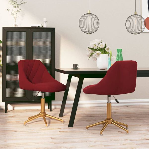 vidaXL Otočn&eacute; j&iacute;deln&iacute; židle 2 ks v&iacute;nov&eacute; samet