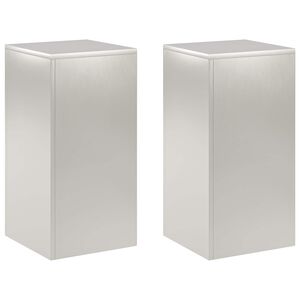vidaXL Stojan na rostliny 2 pcs Stř&iacute;brn&aacute; 30 x 30 x 60 cm Ocel