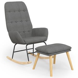 vidaXL Houpac&iacute; křeslo s podnožkou světle &scaron;ed&eacute; textil