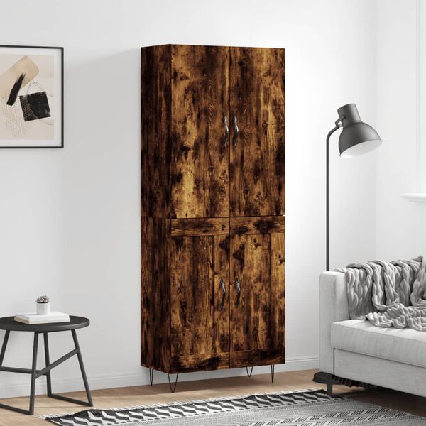 vidaXL Skř&iacute;ň highboard kouřov&yacute; dub 69,5 x 34 x 180 cm kompozitn&iacute; dřevo