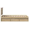 vidaXL R&aacute;m postele s čelo Sonoma dub 90 x 190 cm Masivn&iacute; borov&eacute; dřevo