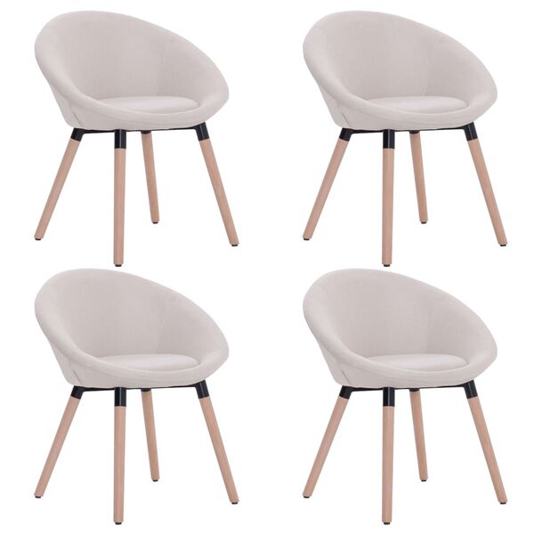 vidaXL J&iacute;deln&iacute; židle 4 ks kr&eacute;mov&eacute; textil