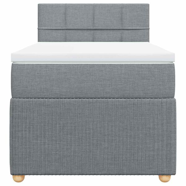 vidaXL Box spring postel s matrac&iacute; světle &scaron;ed&yacute; 100 x 200 cm textil