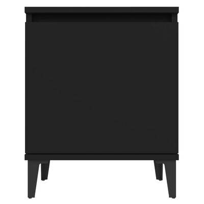 vidaXL Noční stolek s kovovými nohami černý 40 x 30 x 50 cm