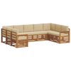 vidaXL Rohov&aacute; sofa sada 9 pcs Přirozen&aacute; a B&eacute;žov&aacute; Masivn&iacute; ak&aacute;tov&eacute; dřevo