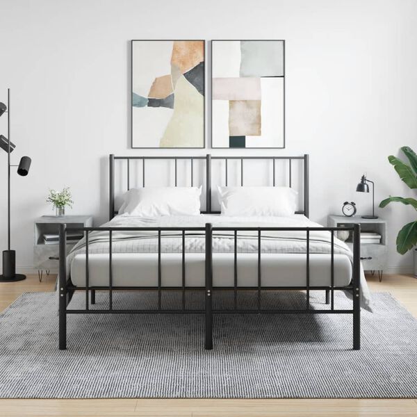 vidaXL Nočn&iacute; stolky 2 ks betonově &scaron;ed&eacute; 40x35x47,5 cm kompozitn&iacute; dřevo