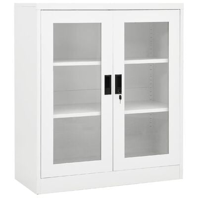 vidaXL Kancelářská skříň bílá 90 x 40 x 105 cm ocel