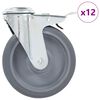 vidaXL 12 ks otočn&aacute; kolečka s otvorem pro &scaron;roub 125 mm