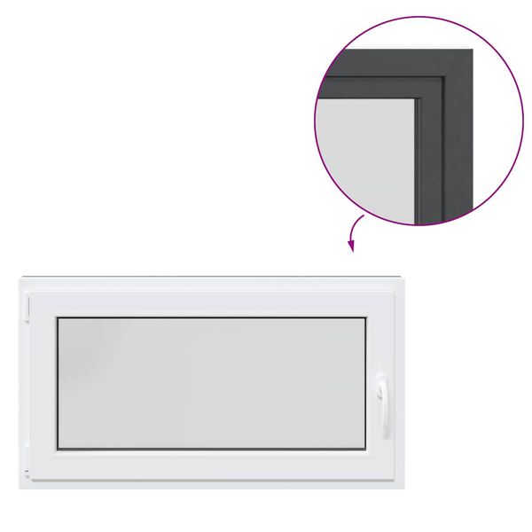 vidaXL Okno do sklepa "RISOR" 110x50 cm otevíravě-sklopné DIN levé antracitové