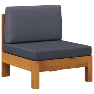 vidaXL Středov&aacute; pohovka s tmavě &scaron;ed&yacute;mi podu&scaron;kami masivn&iacute; ak&aacute;cie