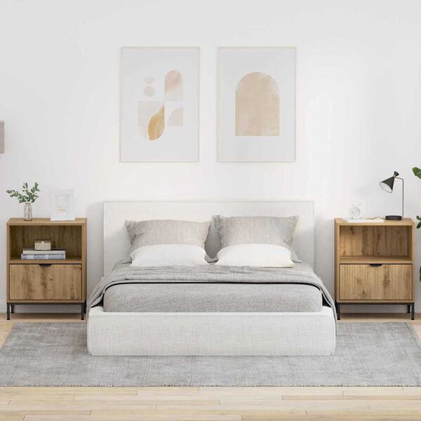 vidaXL Nočn&iacute; stolky 2 pcs dub artisan 49 x 36 x 61 cm Kompozitn&iacute; dřevo