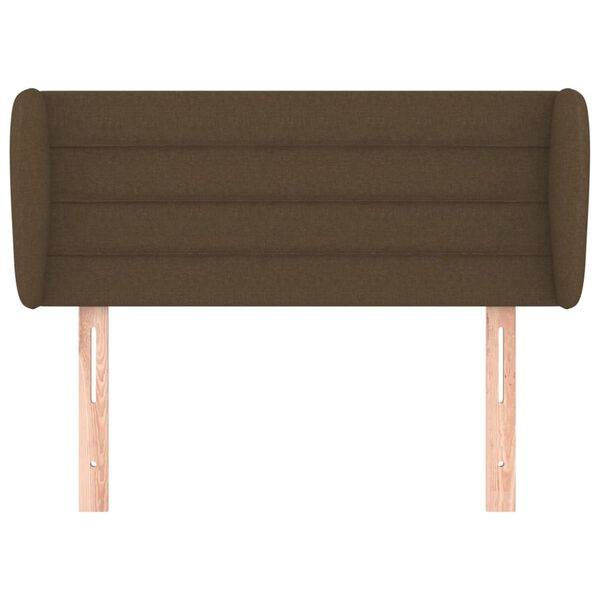 vidaXL Čelo postele typu u&scaron;&aacute;k tmavě hněd&eacute; 103x23x78/88 cm textil