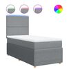 vidaXL Box spring postel s matrac&iacute; světle &scaron;ed&aacute; 80 x 200 cm textil