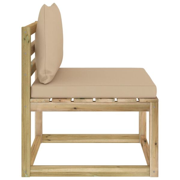 vidaXL Zahradn&iacute; středov&aacute; pohovka podu&scaron;ky zeleně impregnovan&aacute; borovice