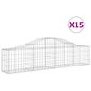 vidaXL Klenut&eacute; gabionov&eacute; ko&scaron;e 15 ks 200x30x40/60 cm pozinkovan&eacute; železo