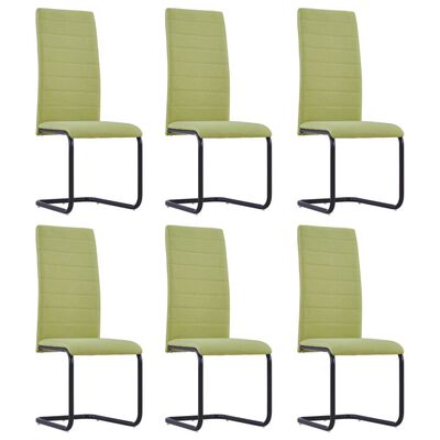 vidaXL Konzolové jídelní židle 6 ks zelené textil