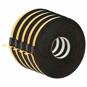 vidaXL Samolepic&iacute; pěnov&aacute; p&aacute;ska 5 pcs Čern&aacute; 10mm x 10m Pěna CR